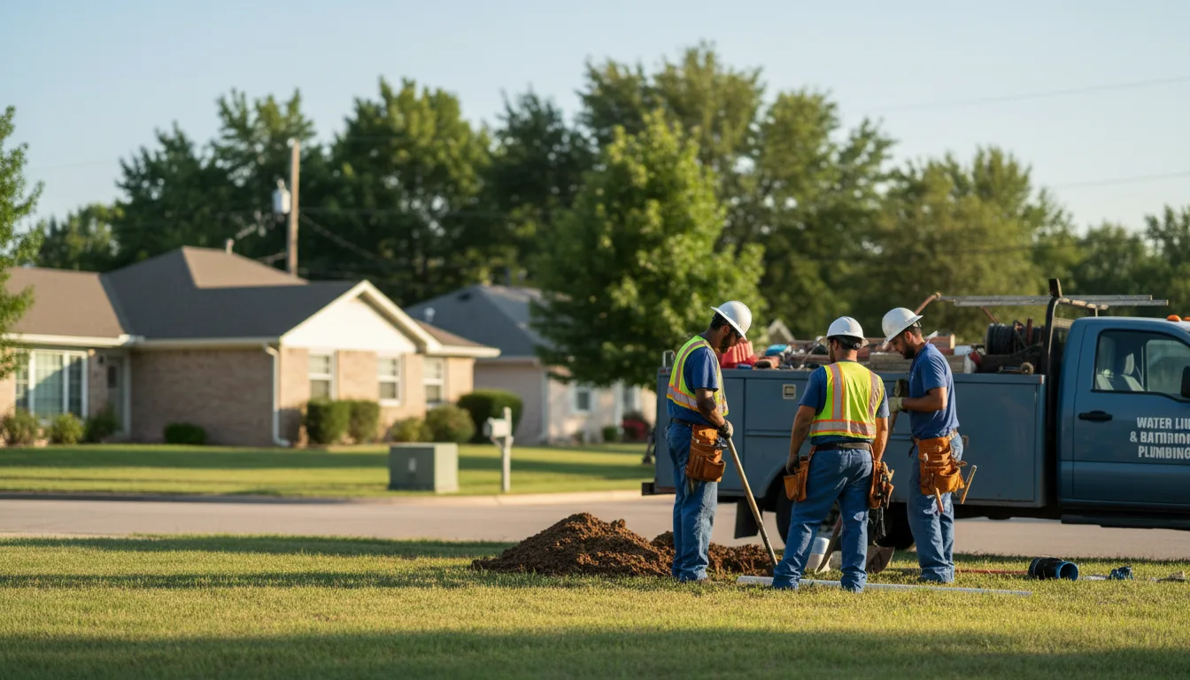 Residential water line and bathroom plumbing service in Goodwine, IL